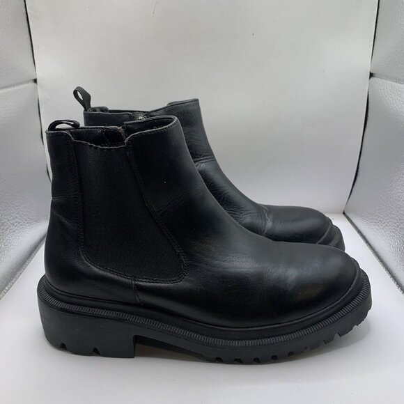 Blondo Shoes Blondo Cayla Boots waterproof black leather size 8.5M chunky D21 - Picture 4 of 10